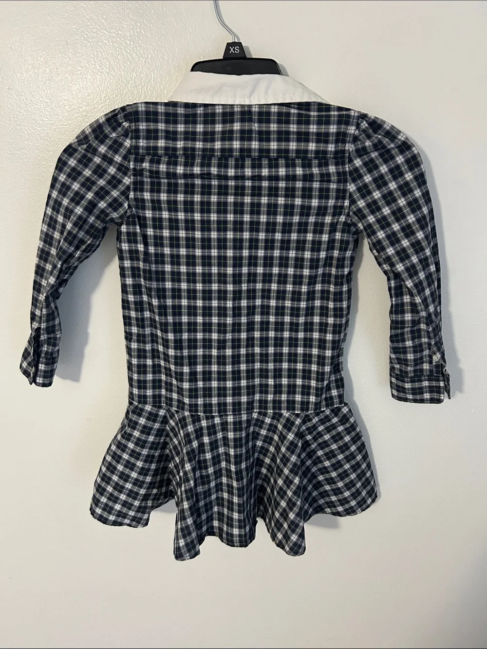 Polo by Ralph Lauren Navy & White Plaid Peter Pan Collar Dress